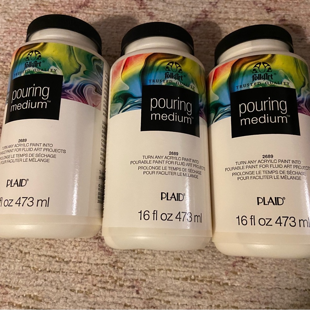 FolkArt Pouring Medium 16oz Acrylic Paint  (2689) (3 pk)